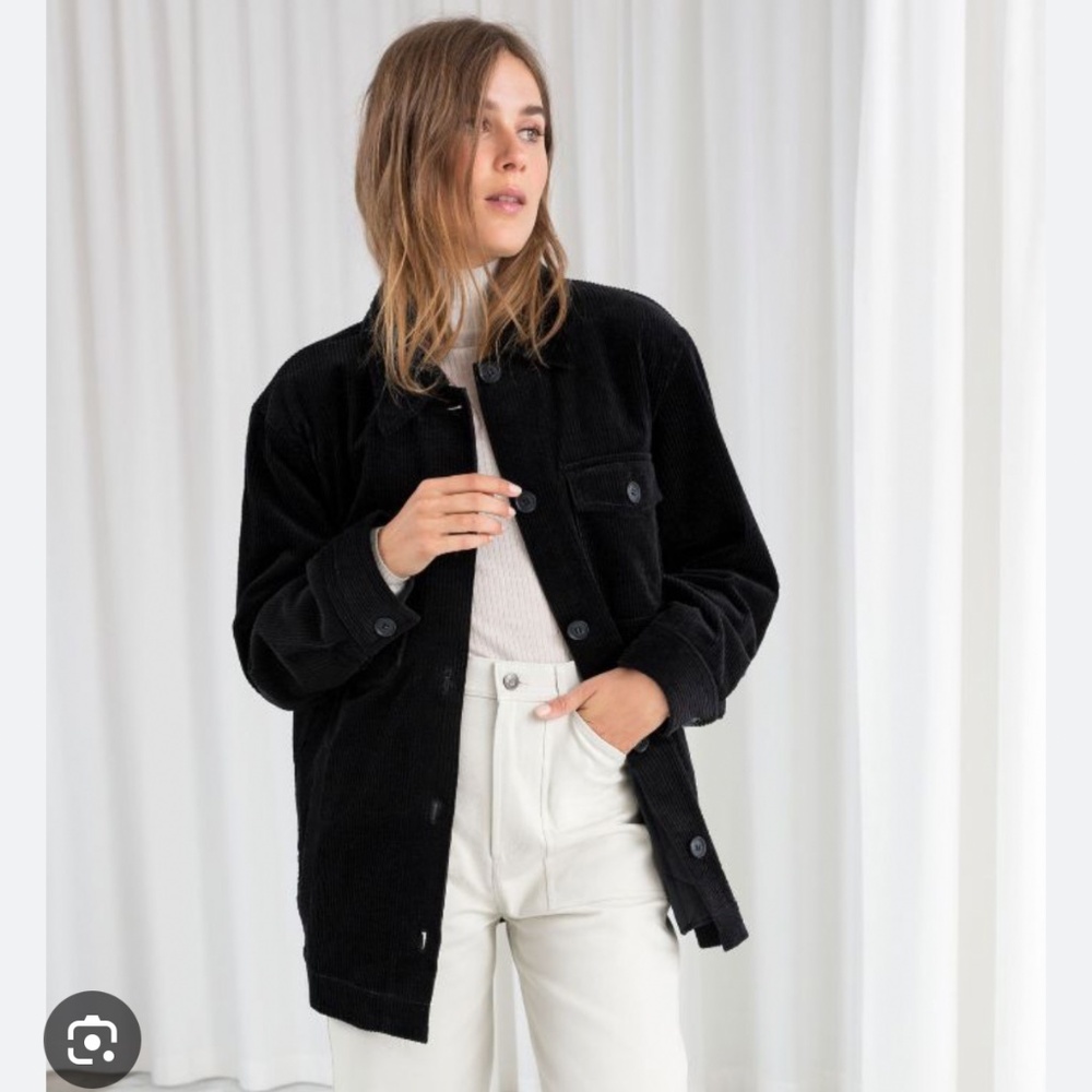 &Other Stories Black Corduroy Jacket